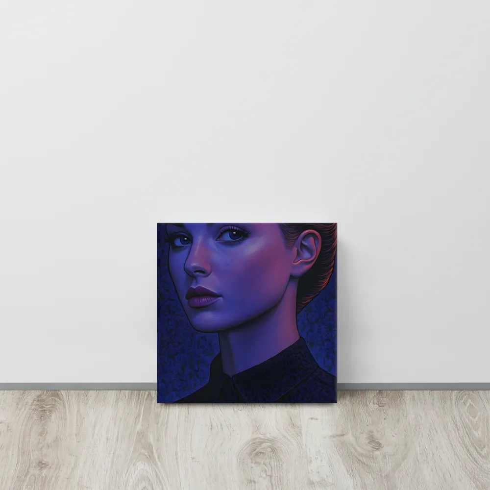 Ethereal Portrait in Blue and Red | Canvas | 12″×12″