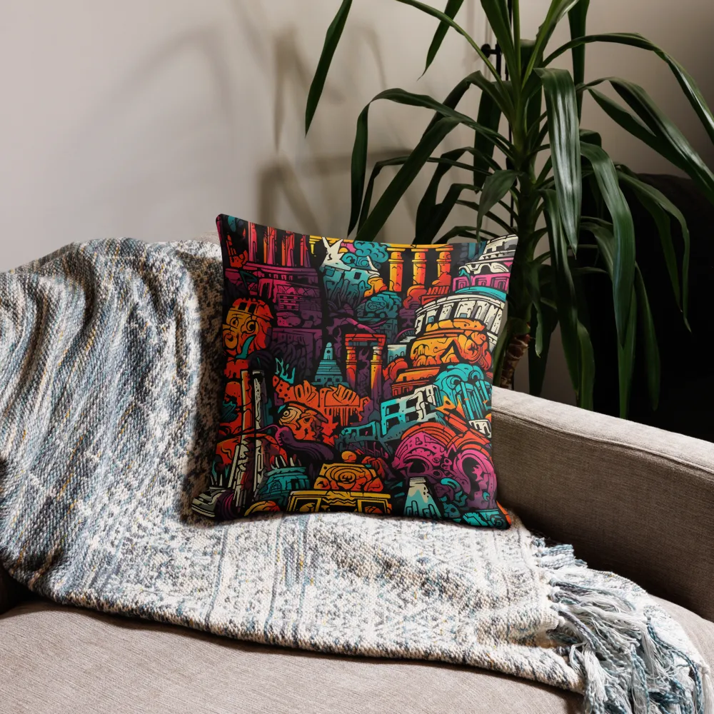 Vibrant Urban Surrealism | Pillow | 18″×18″