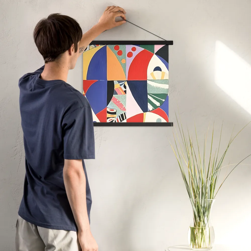 Dynamic Mosaic Symmetry | Poster With Black Wood Hanger | 18″×18″