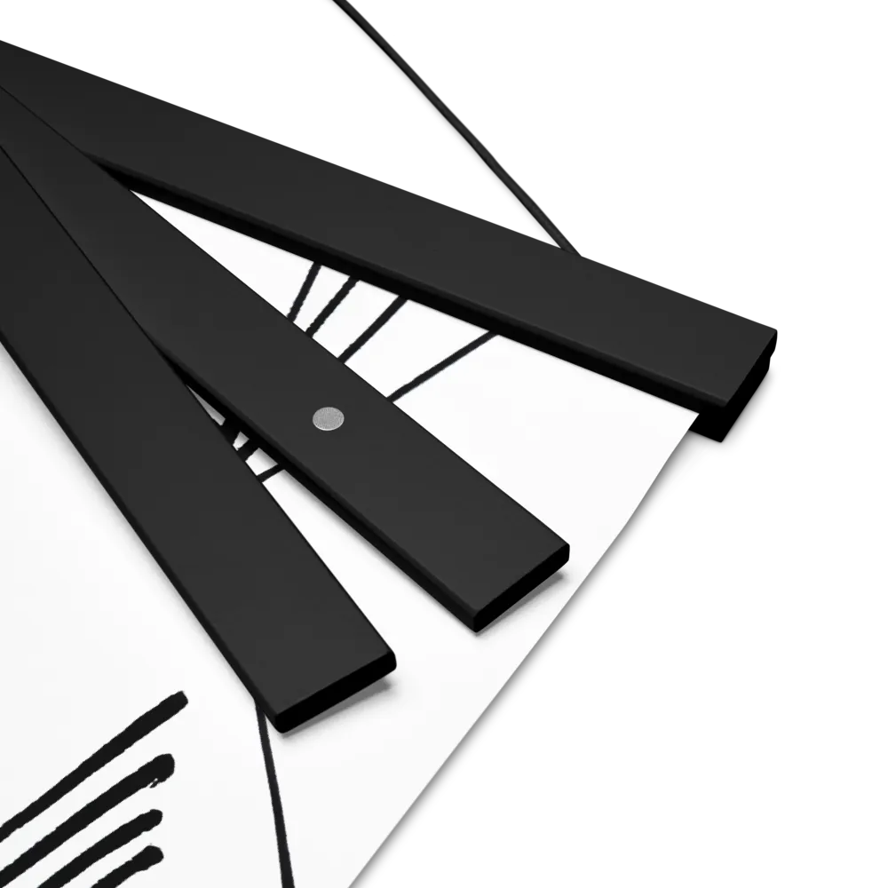 Dynamic Geometry in Ink | Poster With Black Wood Hanger | 16″×16″