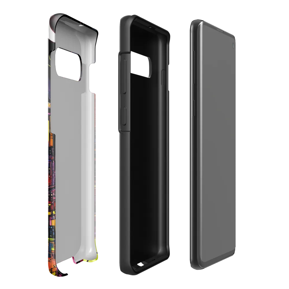 Neon Odyssey: A Journey Through Futuristic Realms | Phone Case |  S10 Plus | Tough Case | Glossy