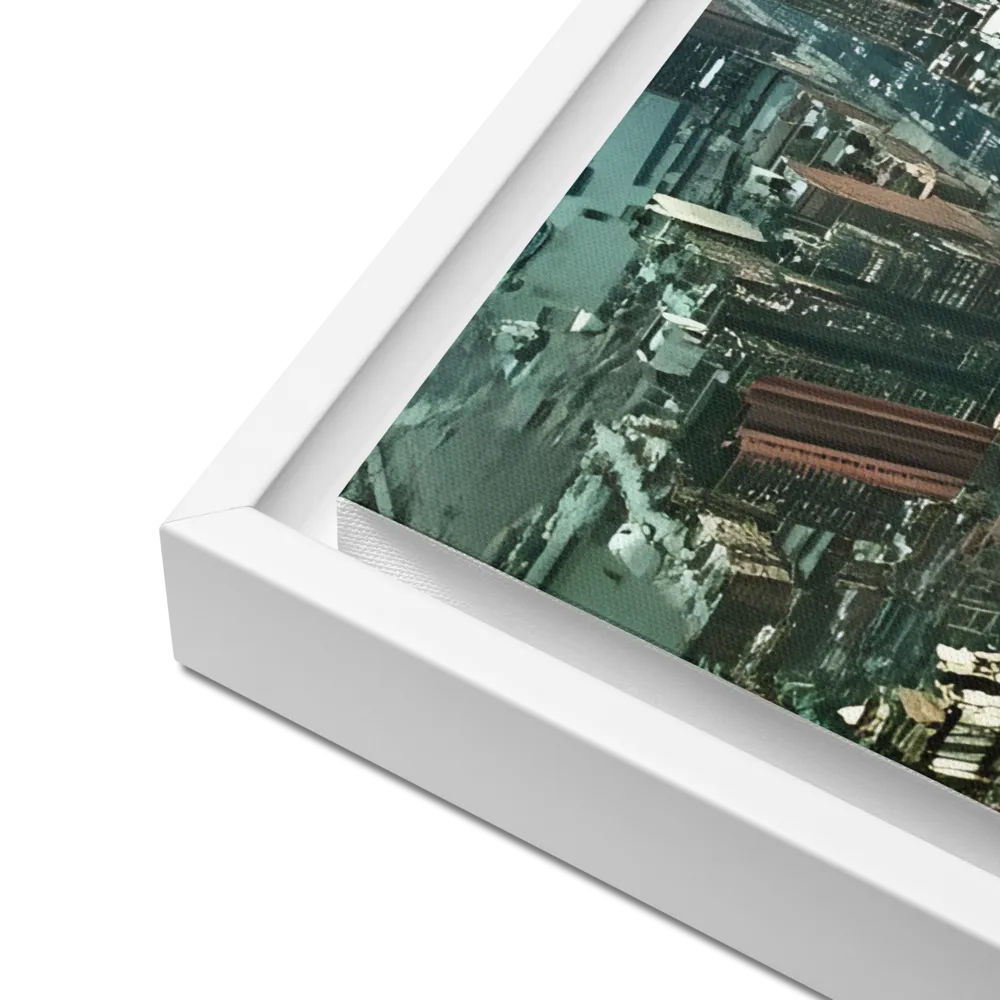 Aerial Symphony of Urban Life | Canvas with White Frame | 18″×24″