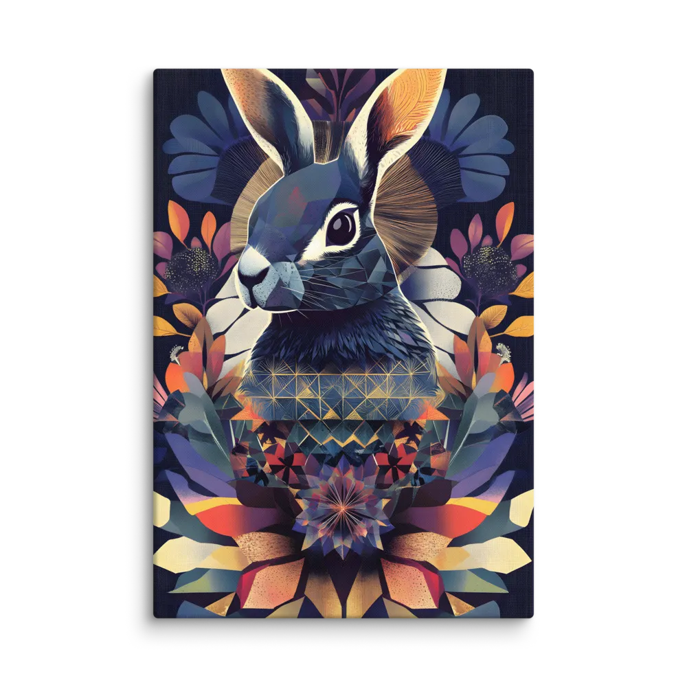 Ethereal Bunny: A Geometric Wonderland | Canvas | 18″×26″