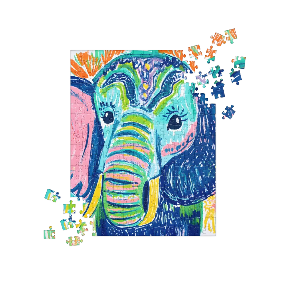 Whimsical Elephant Portrait | Jigsaw Puzzle | 252/520 pieces