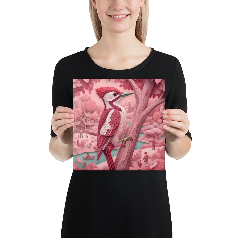 Rosewood Woodpecker 
 Canvas | 10″x 10″