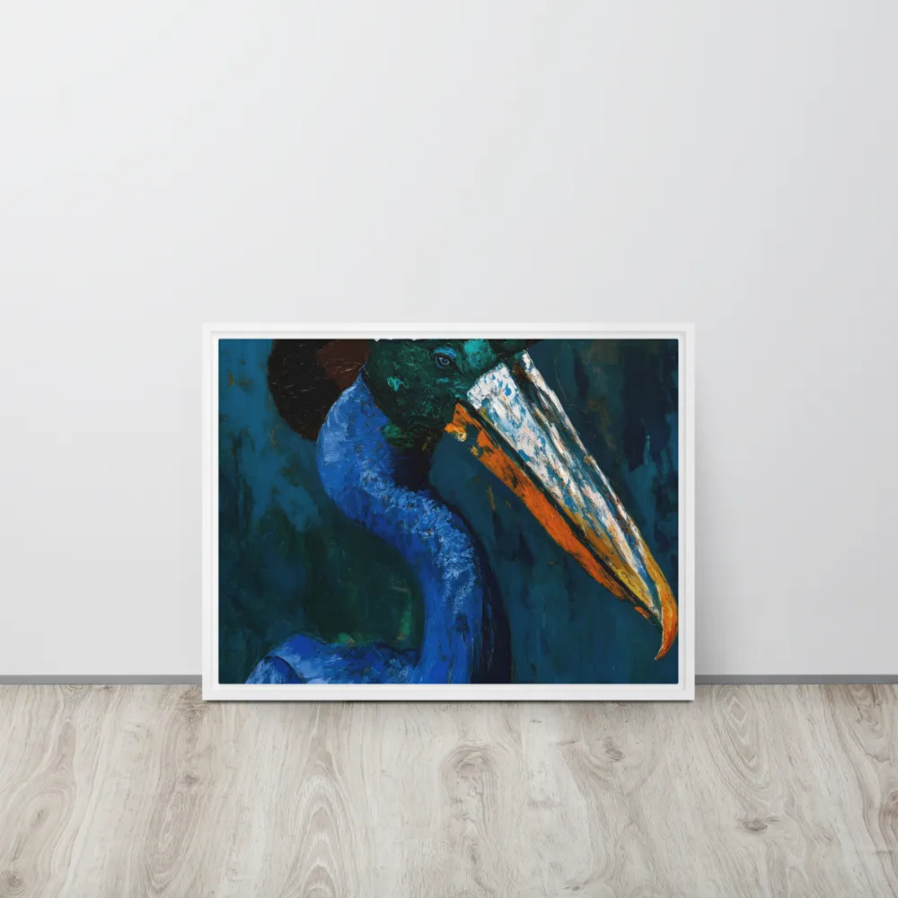 Majestic Absurdity: The Hat-Wearing Bird | Canvas with White Frame | 18″×24″