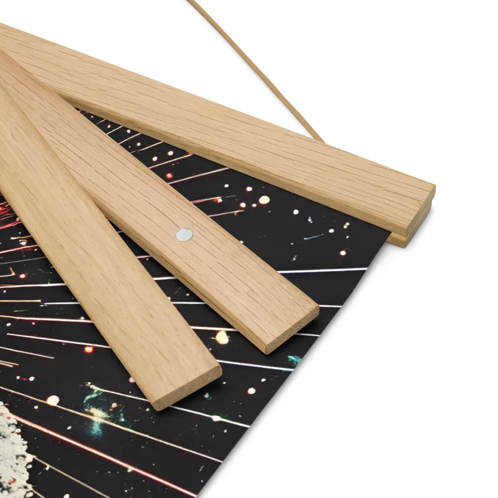 Ethereal Astronaut: A Journey Through the Cosmos | Poster With Oak Wood Hanger | 16″×16″