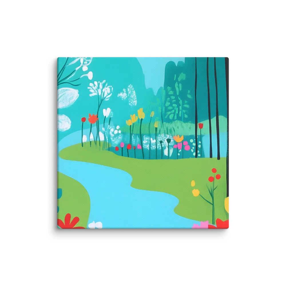 Whispers of Spring: A Colorful Retreat | Canvas | 8″×8″