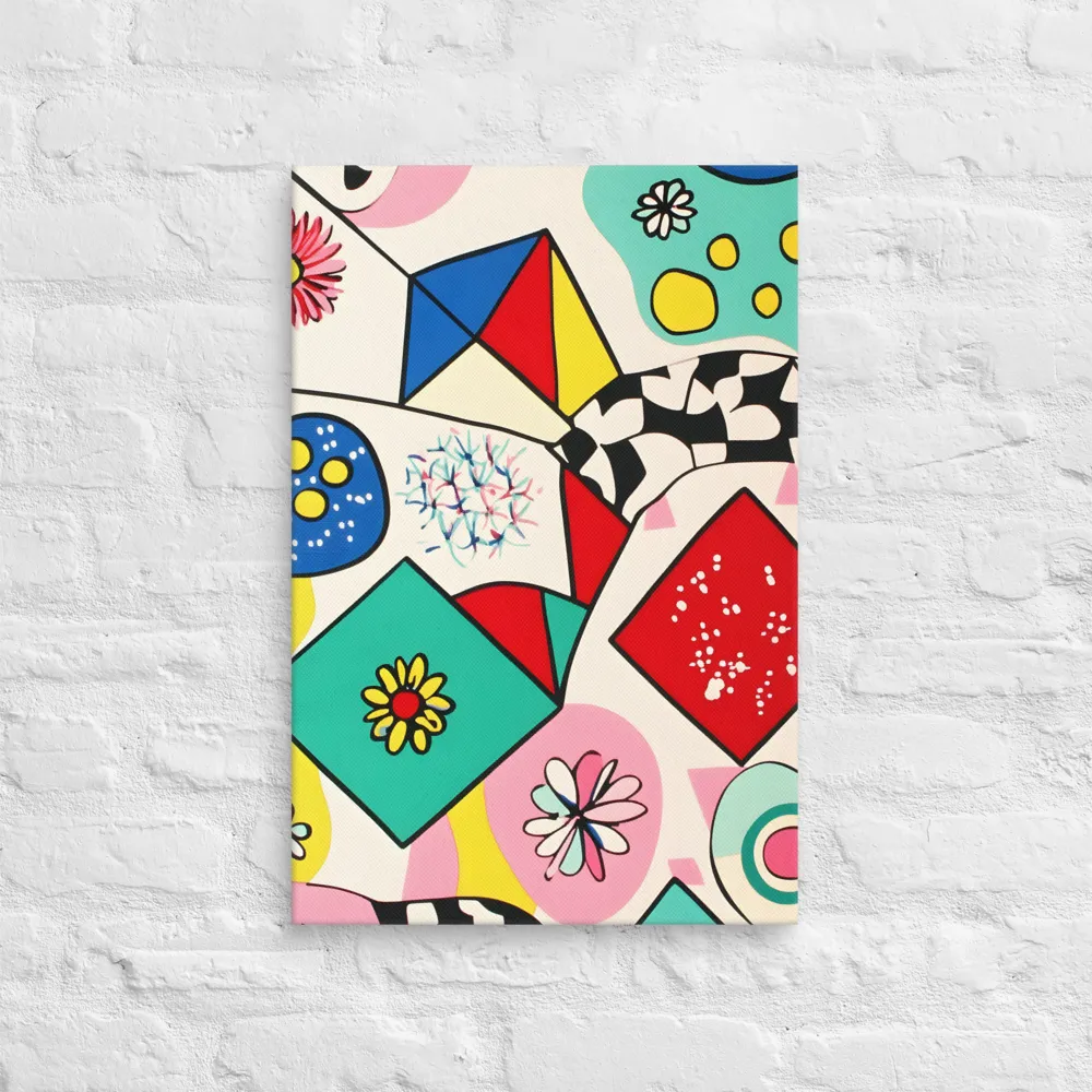 Joyful Geometry: A Playful Dance of Shapes and Colors | Canvas | 16″×24″
