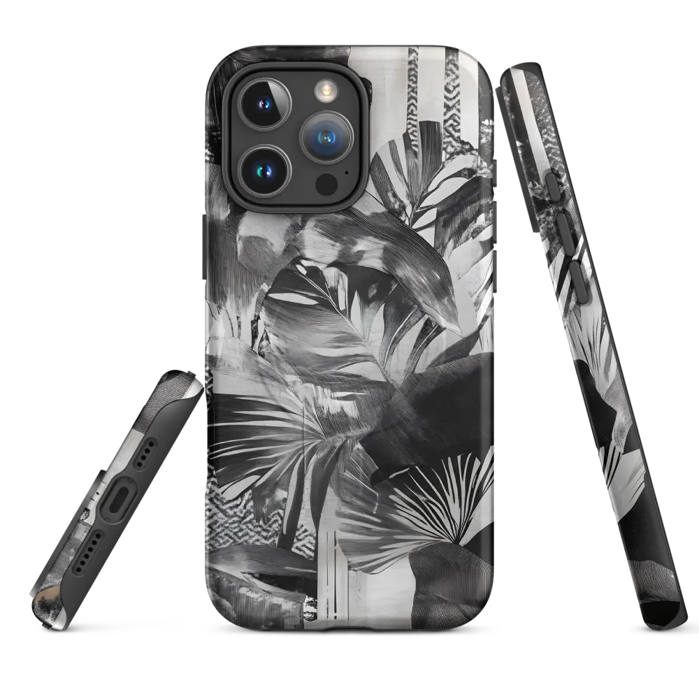 Monochrome Serenity in Tropical Foliage