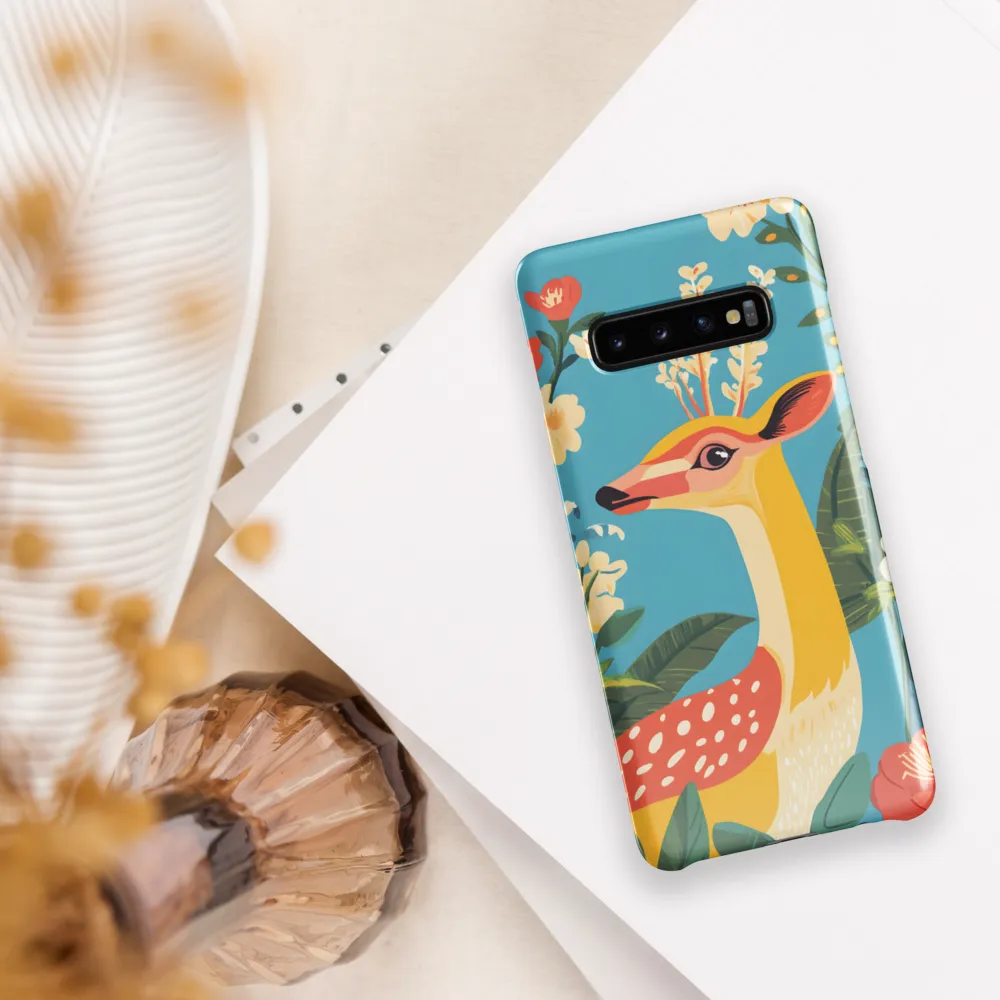 Serene Majesty: A Vibrant Deer Amidst Flora | Phone Case |  S10 Plus | Snap Case | Glossy