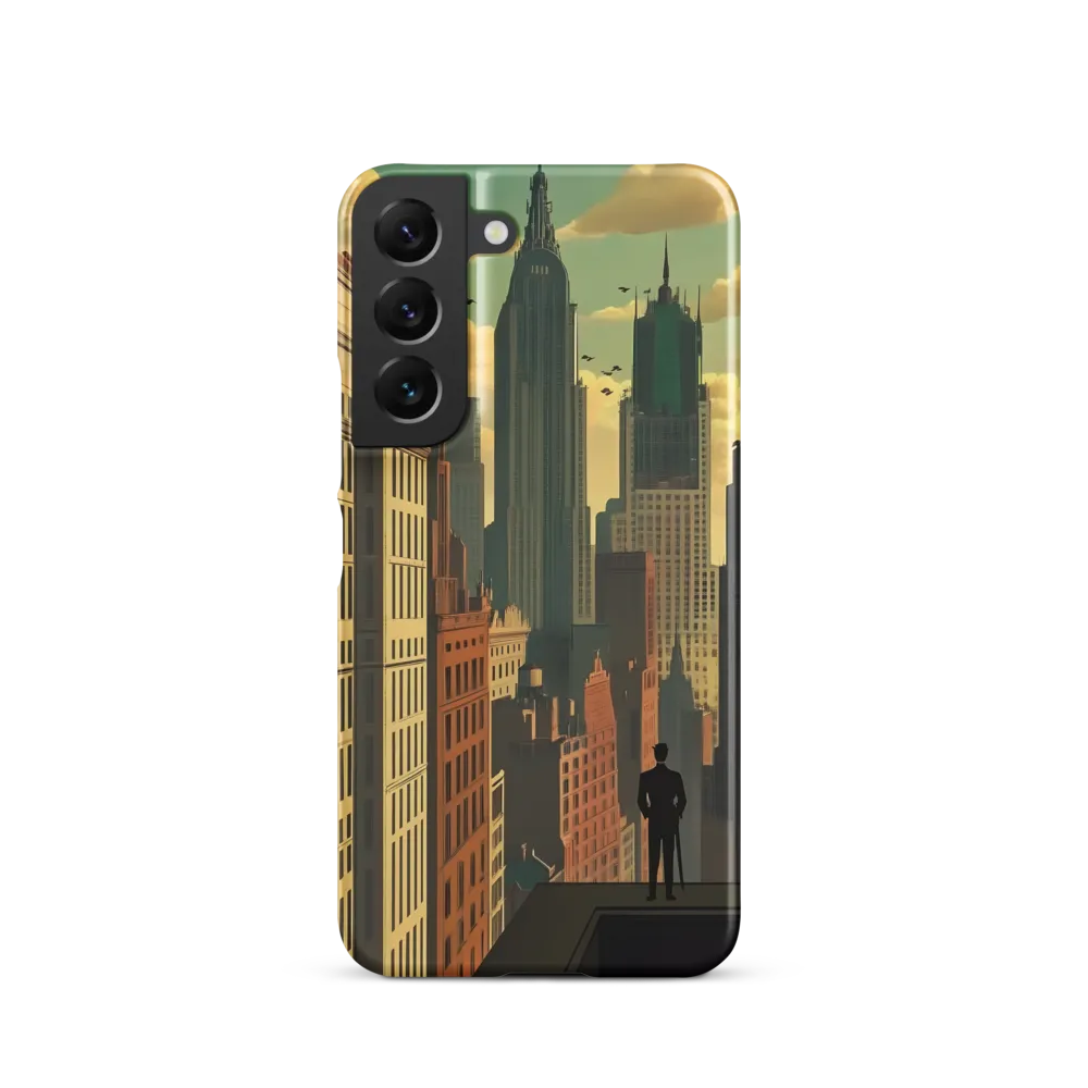 Urban Dreams: A Silhouette in Art Deco Cityscape