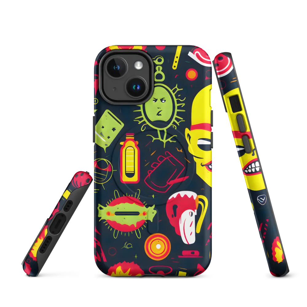 Neon Revelry: A Quirky Exploration of Modern Pop Art | Phone Case |  14 | MagSafe® Tough Case | Matte