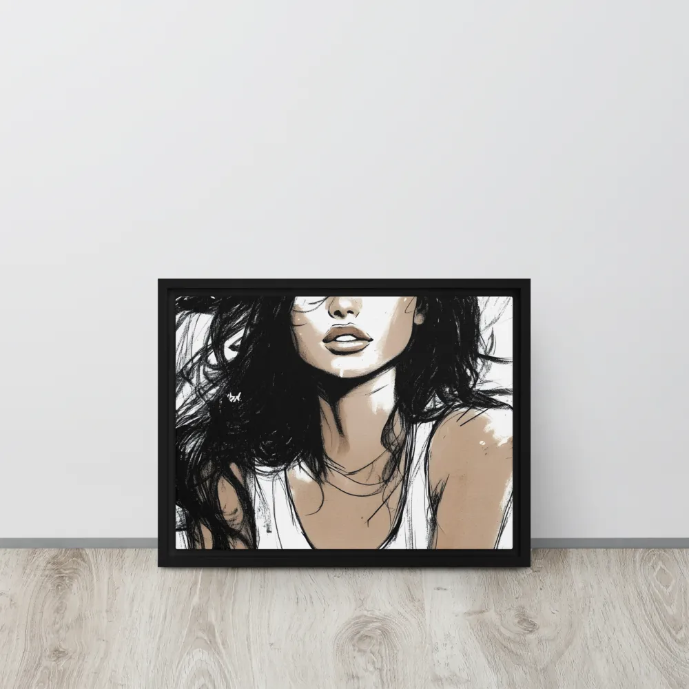 Whispers of Elegance | Canvas with Black Frame | 12″×16″