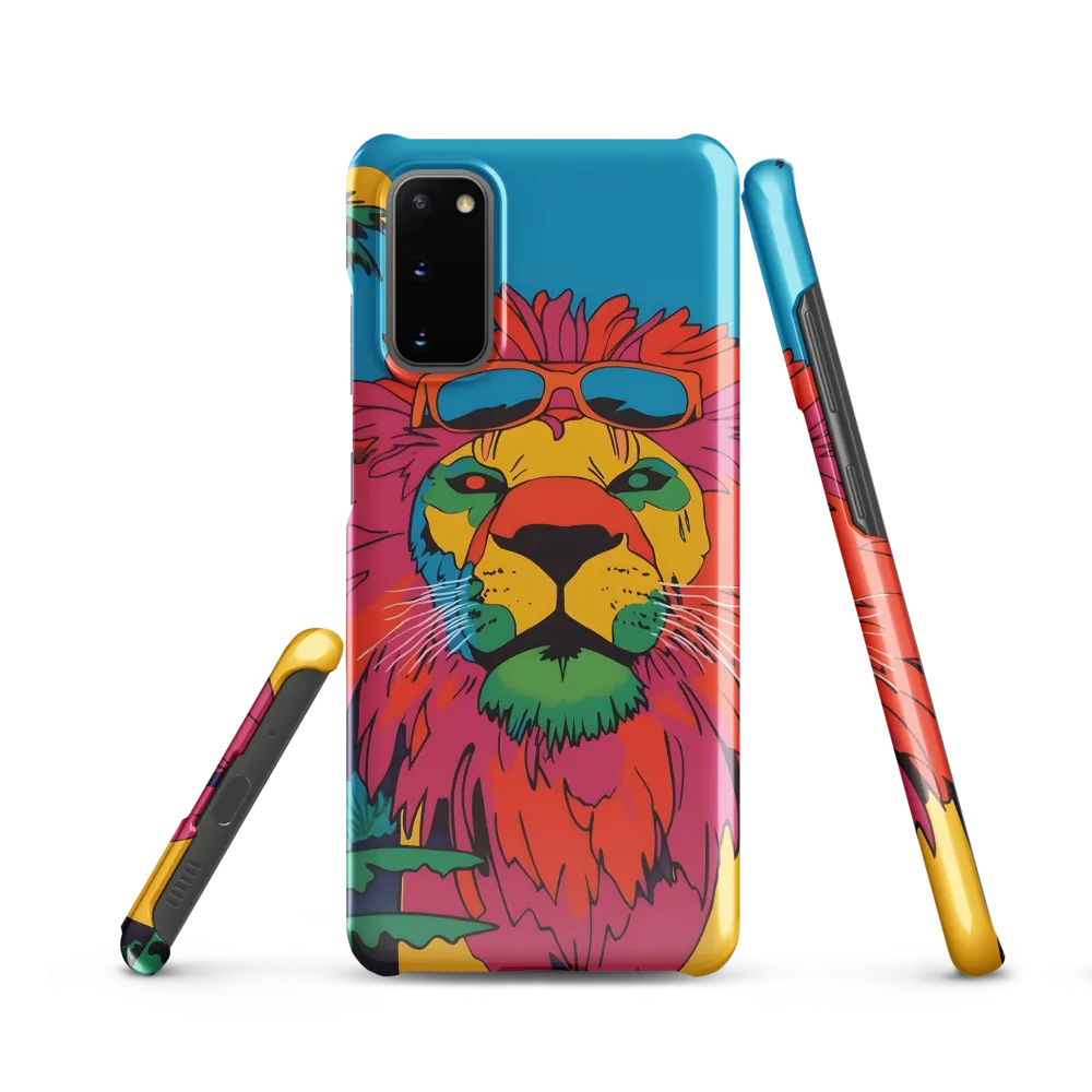 Lion with Sunglasses: A Vibrant Tropical Portrait
