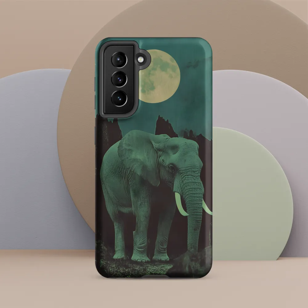 Ethereal Presence: Elephant Under a Full Moon