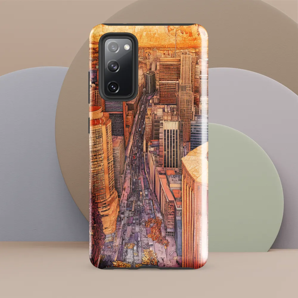 Mosaic Cityscape at Dusk