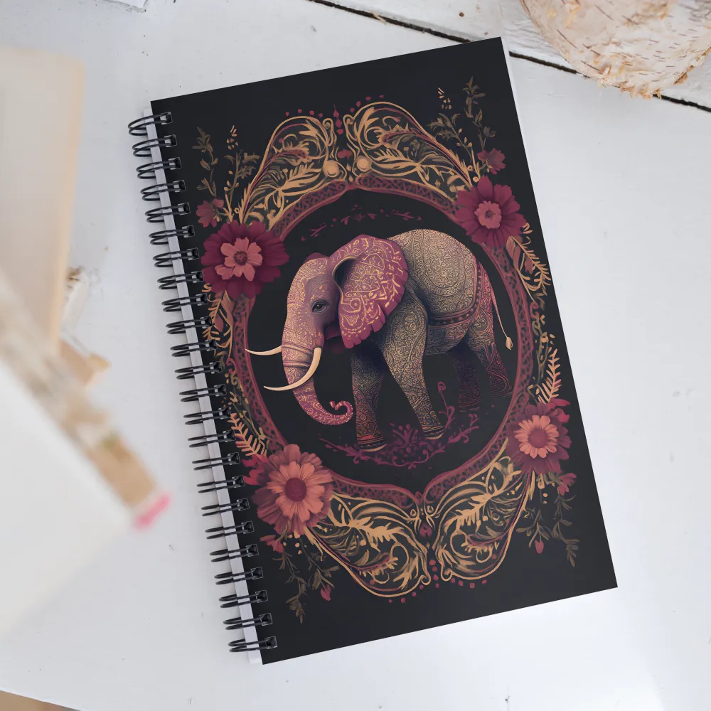 Regal Reverie: The Ornate Elephant | Spiral Notebook