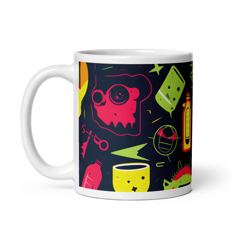 Neon Revelry: A Quirky Exploration of Modern Pop Art | Mug with White inside | 11 oz