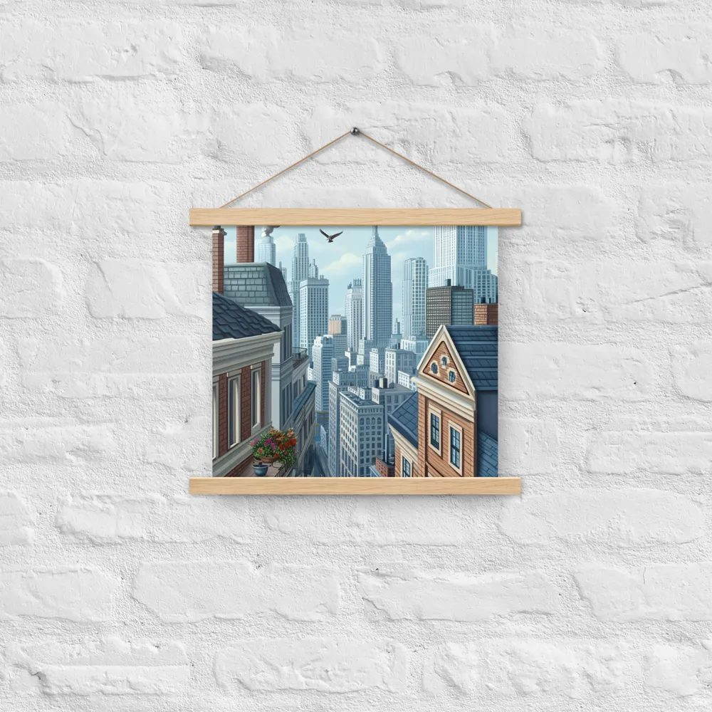 Urban Symphony | Poster With Oak Wood Hanger | 14″×14″