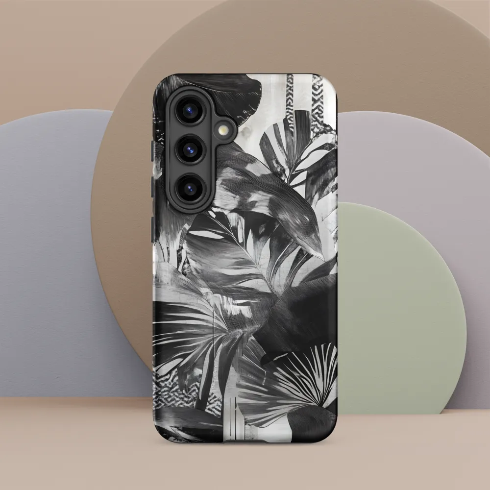 Monochrome Serenity in Tropical Foliage