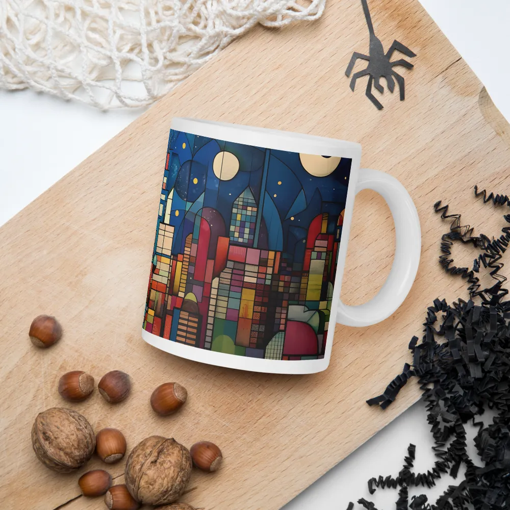 Geometric Harmony: A Vibrant Cityscape | Mugs | Multiple Sizes & Colors