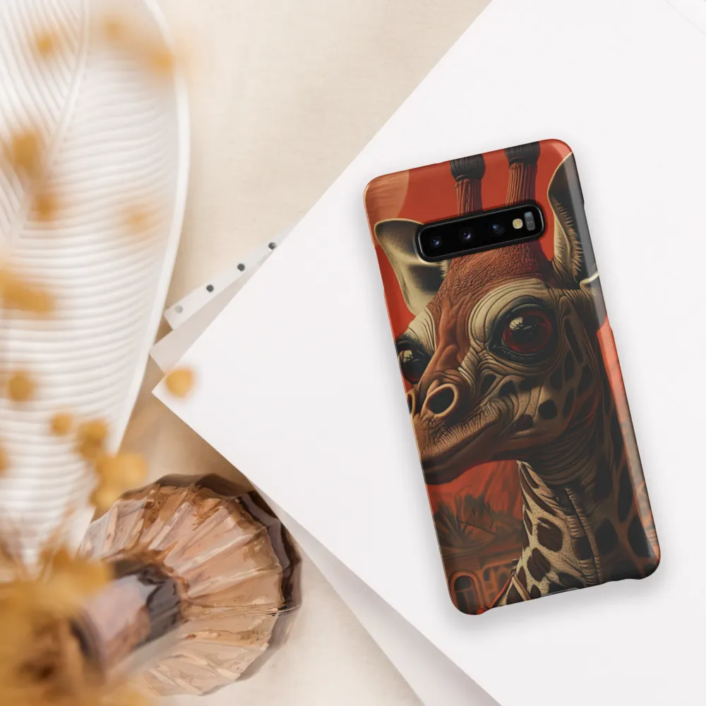 Whimsical Giraffe in an Orange Dreamscape