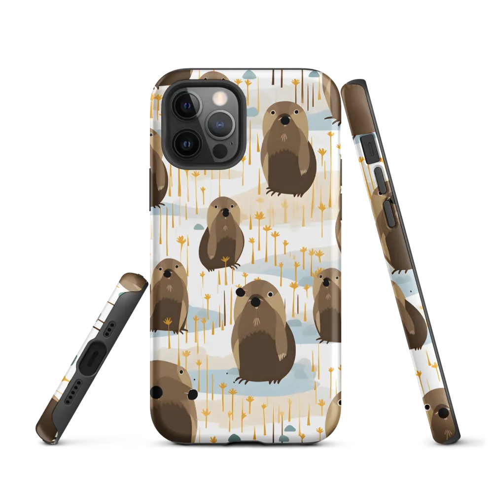 Whimsical Waters: A Celebration of Otters and Seals | Phone Case