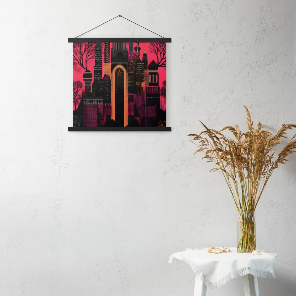 Urban Reverie | Poster With Black Wood Hanger | 18″×18″