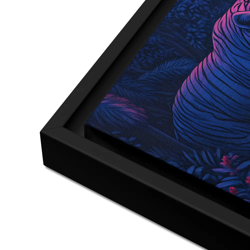 Mystic Prowler: The White Tiger in the Jungle | Canvas with Black Frame | 12″×16″