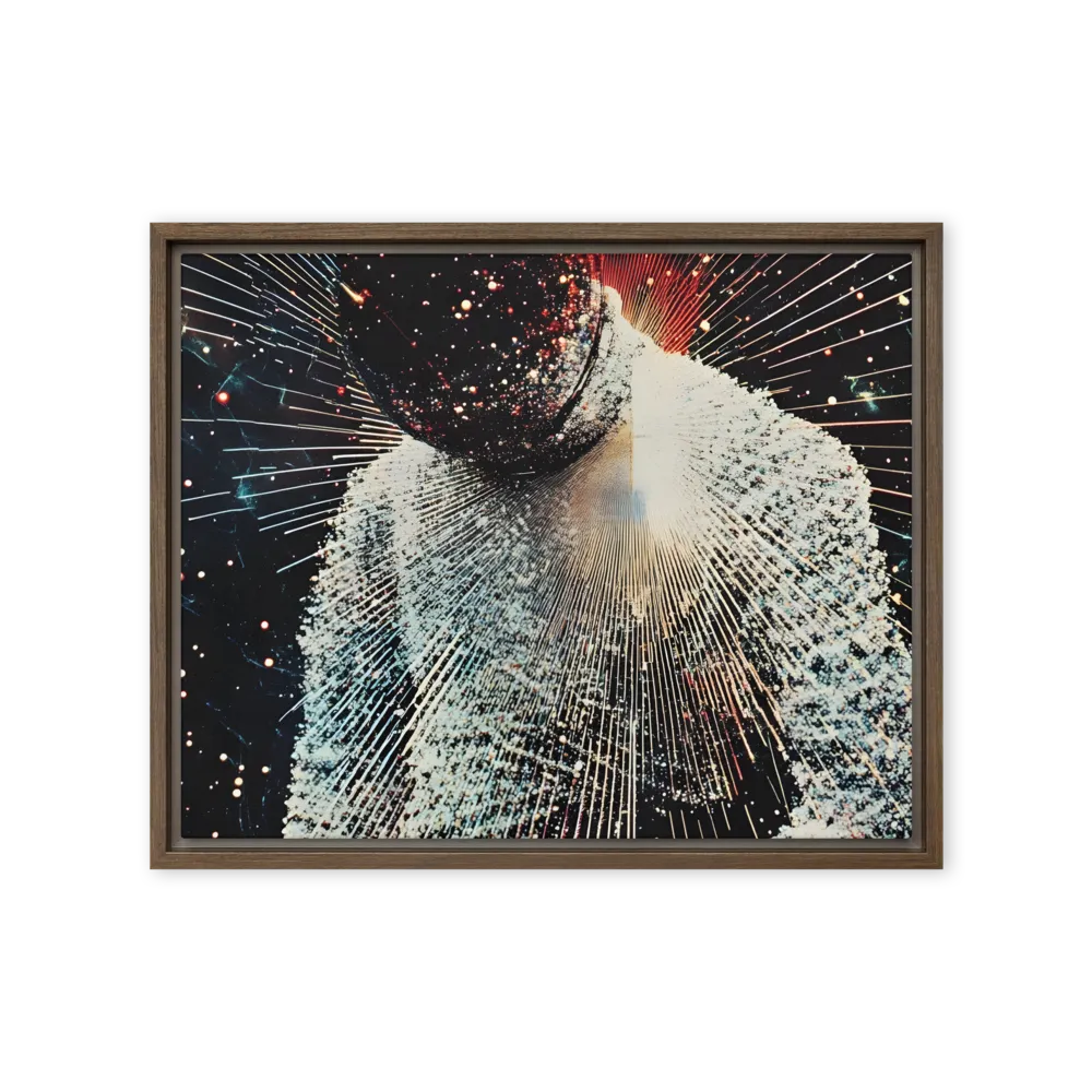 Ethereal Astronaut: A Journey Through the Cosmos | Canvas with Brown Frame | 16″×20″