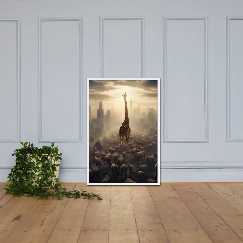 Urban Serengeti: A Giraffe's Perspective | Poster with White Frame | 24″×36″