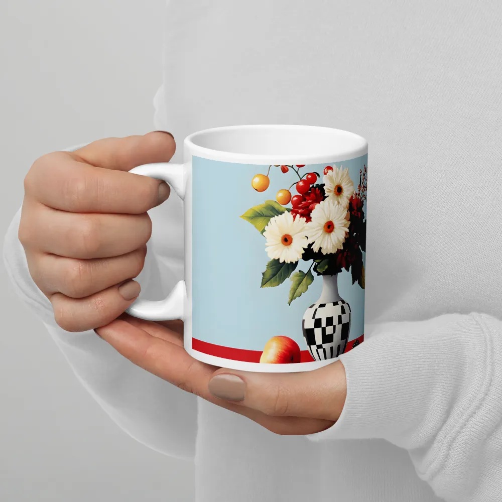 Floral Symphony: A Modern Still Life | Mug with White inside | 11 oz