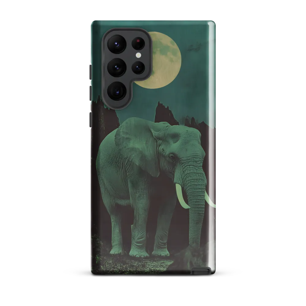 Ethereal Presence: Elephant Under a Full Moon