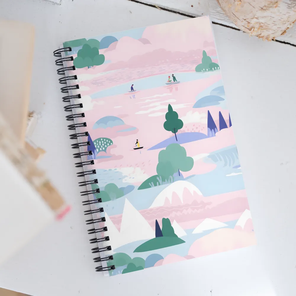 Whimsical Reflections: A Journey Through Landscapes | Spiral Notebook