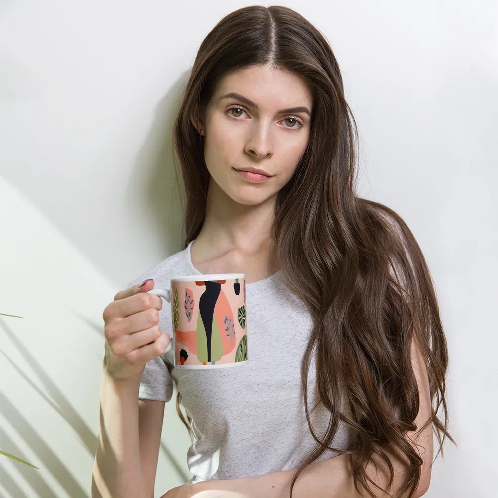 Harmony of Nature and Femininity | Mug with White inside | 11 oz