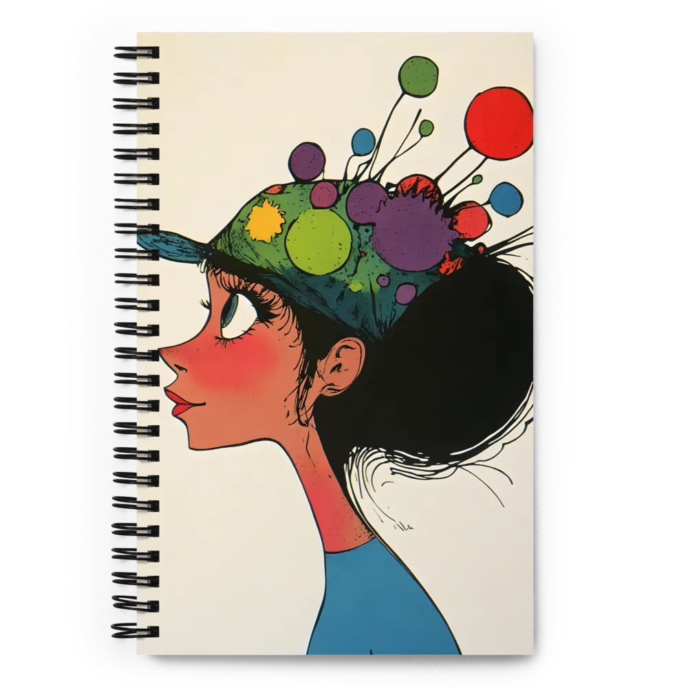 Playful Colors: The Party Hat Girl | Spiral Notebook