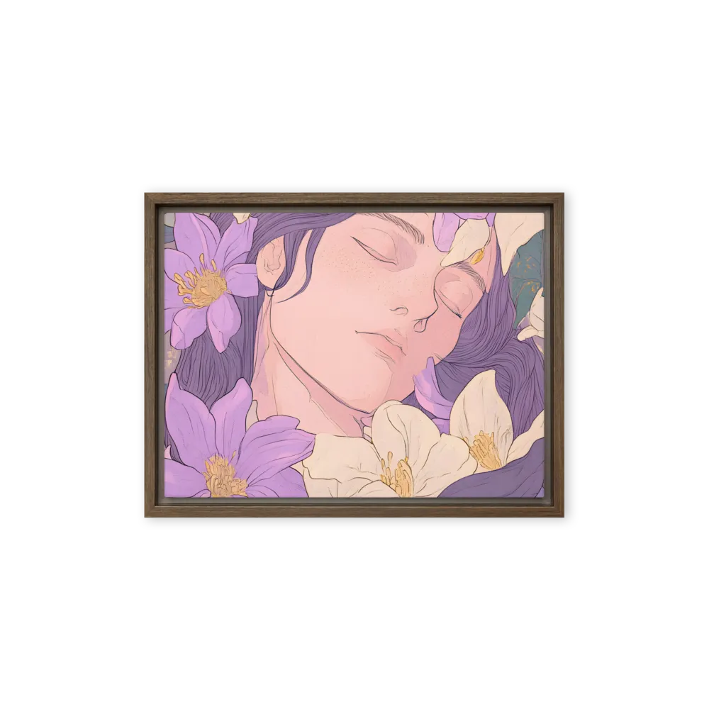 Harmony in Bloom | Canvas with Brown Frame | 12″×16″