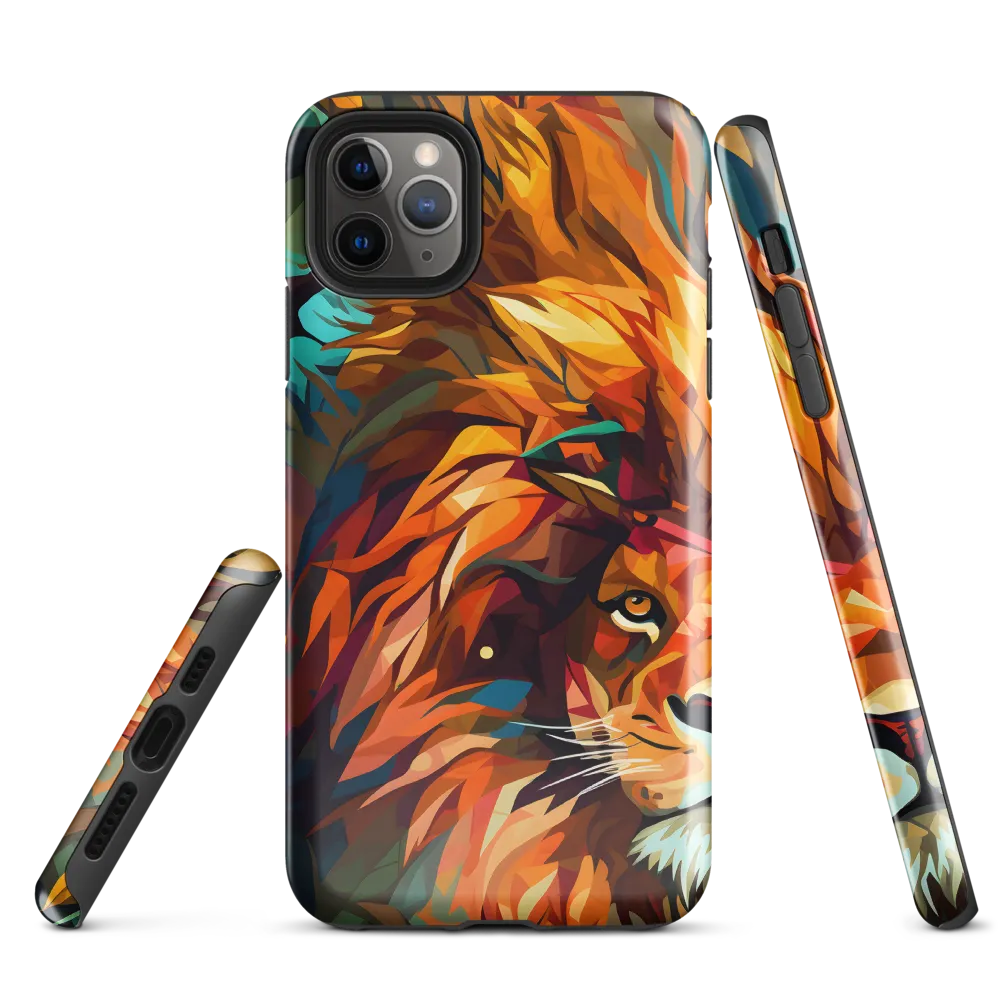 Majestic Gaze: The Polygonal Lion | Phone Case |  11 Pro Max | Tough Case | Glossy