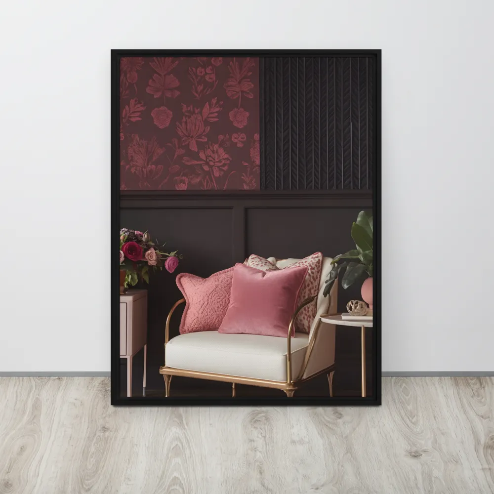 Elegance in Contrast: A Modern Interior Design | Canvas with Black Frame | 24″×32″