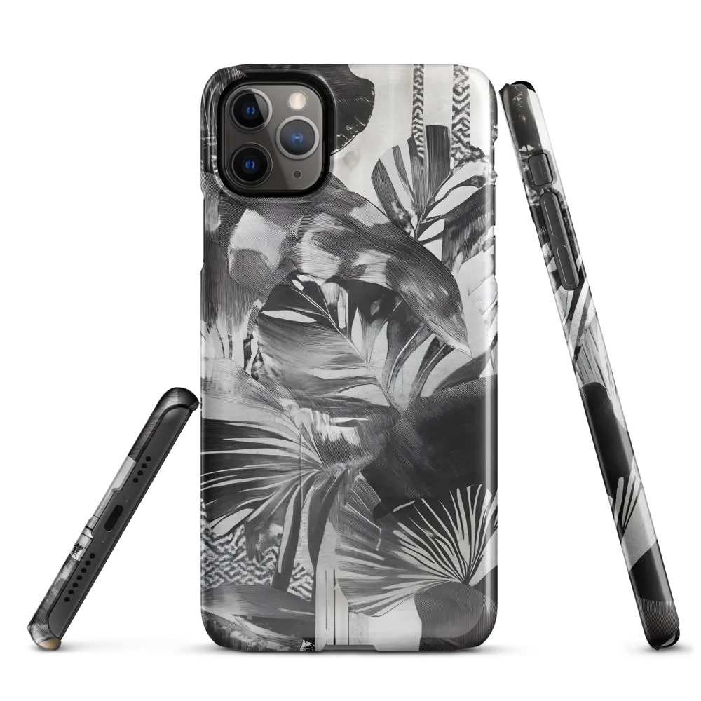 Monochrome Serenity in Tropical Foliage | Phone Case |  11 Pro Max | Snap Case | Glossy