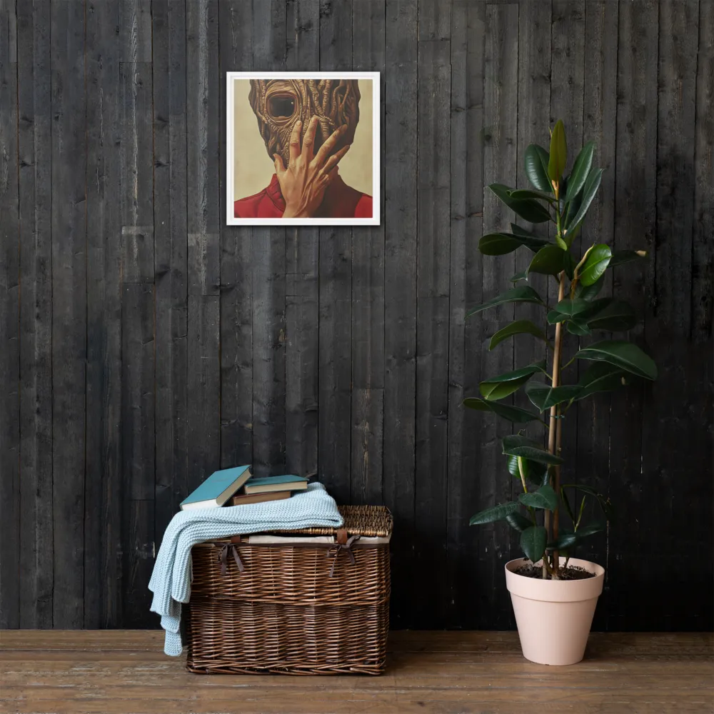 The Mask of Roots | Canvas with White Frame | 16″×16″