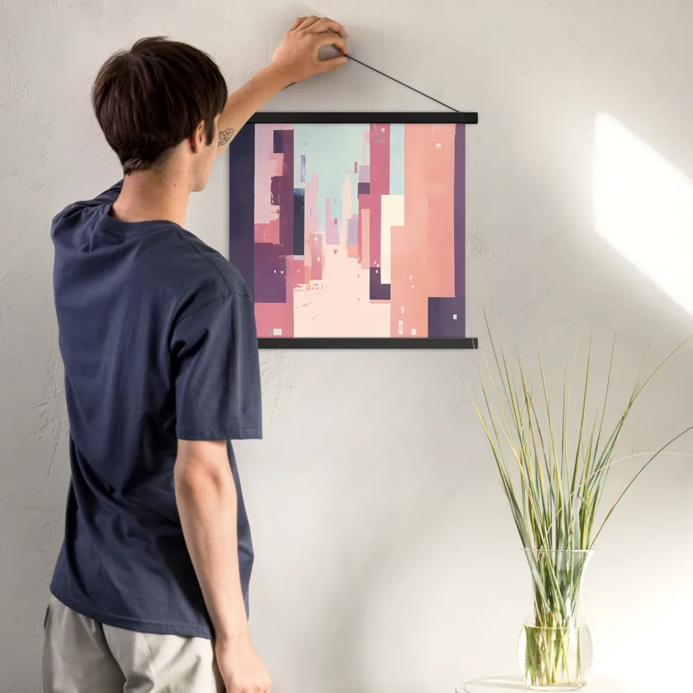 Tranquil Cityscape | Poster With Black Wood Hanger | 18″×18″