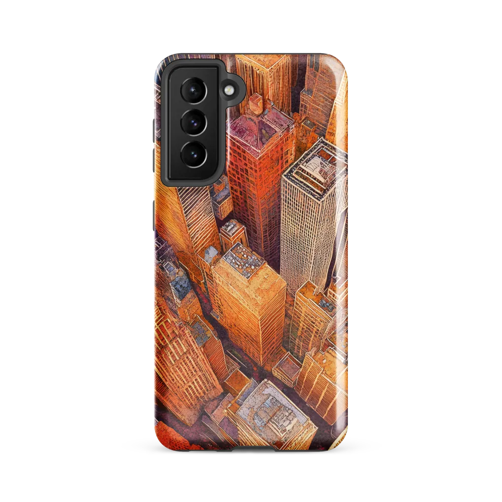 Urban Symphony in Orange and Purple
