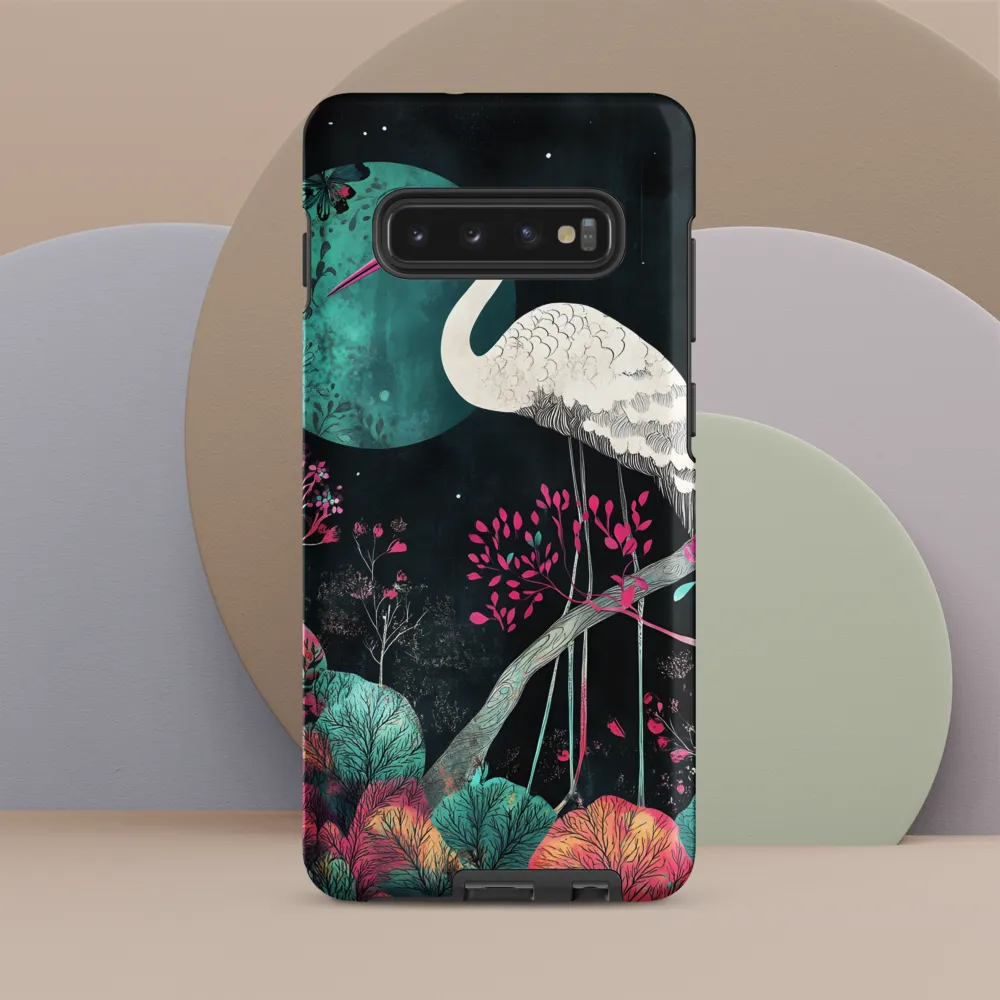 Ethereal Presence: Heron in a Floral Dreamscape