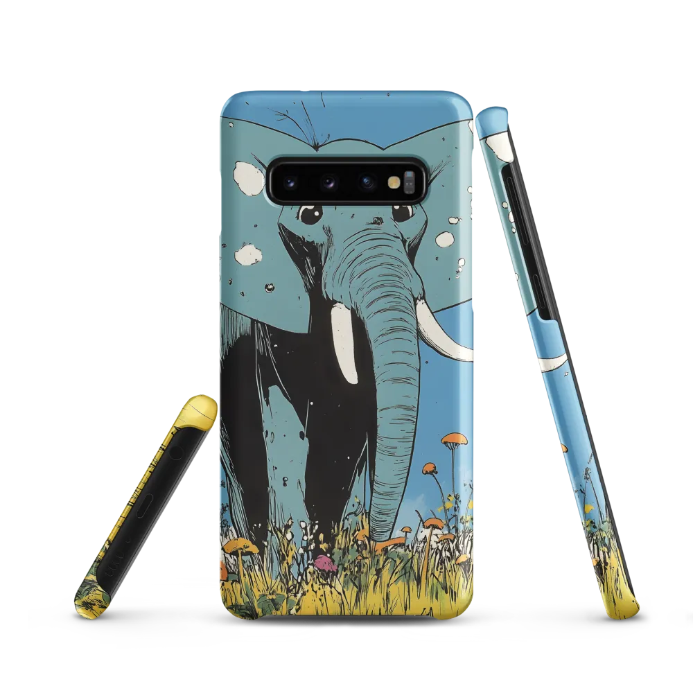 Whimsical Blue Elephant in Bloom