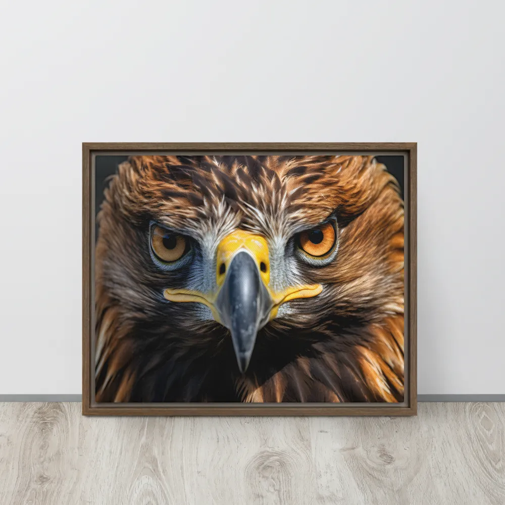 The Intensity of the Eagle | Canvas with Brown Frame | 16″×20″