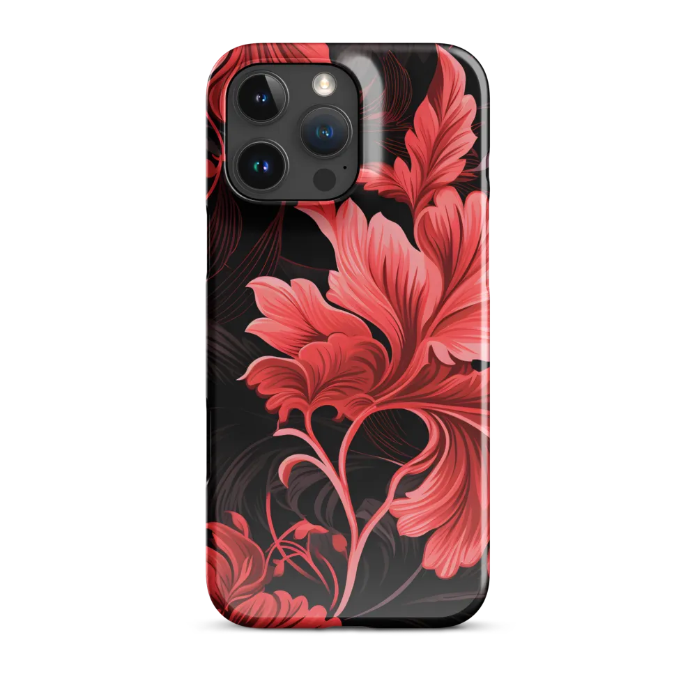 Tropical Elegance in Red | Phone Case |  16 Pro Max | Snap Case | Glossy