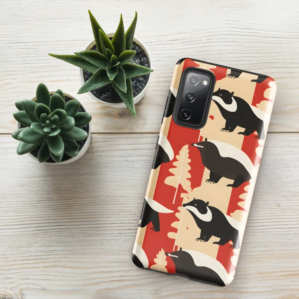 Wildlife Pattern: The Badger Tale | Phone Case |  S20 FE | Tough Case | Glossy