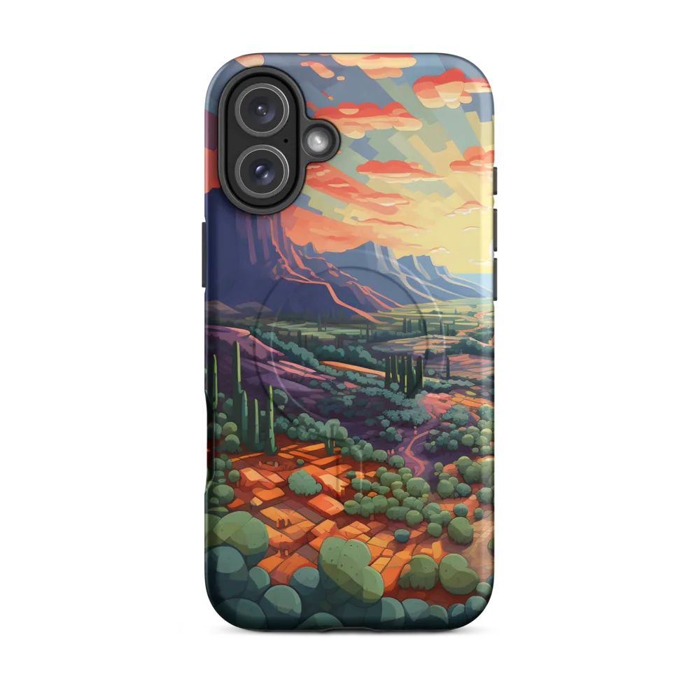 Desert Serenity at Dusk | Phone Case |  16 Plus | MagSafe® Tough Case | Matte